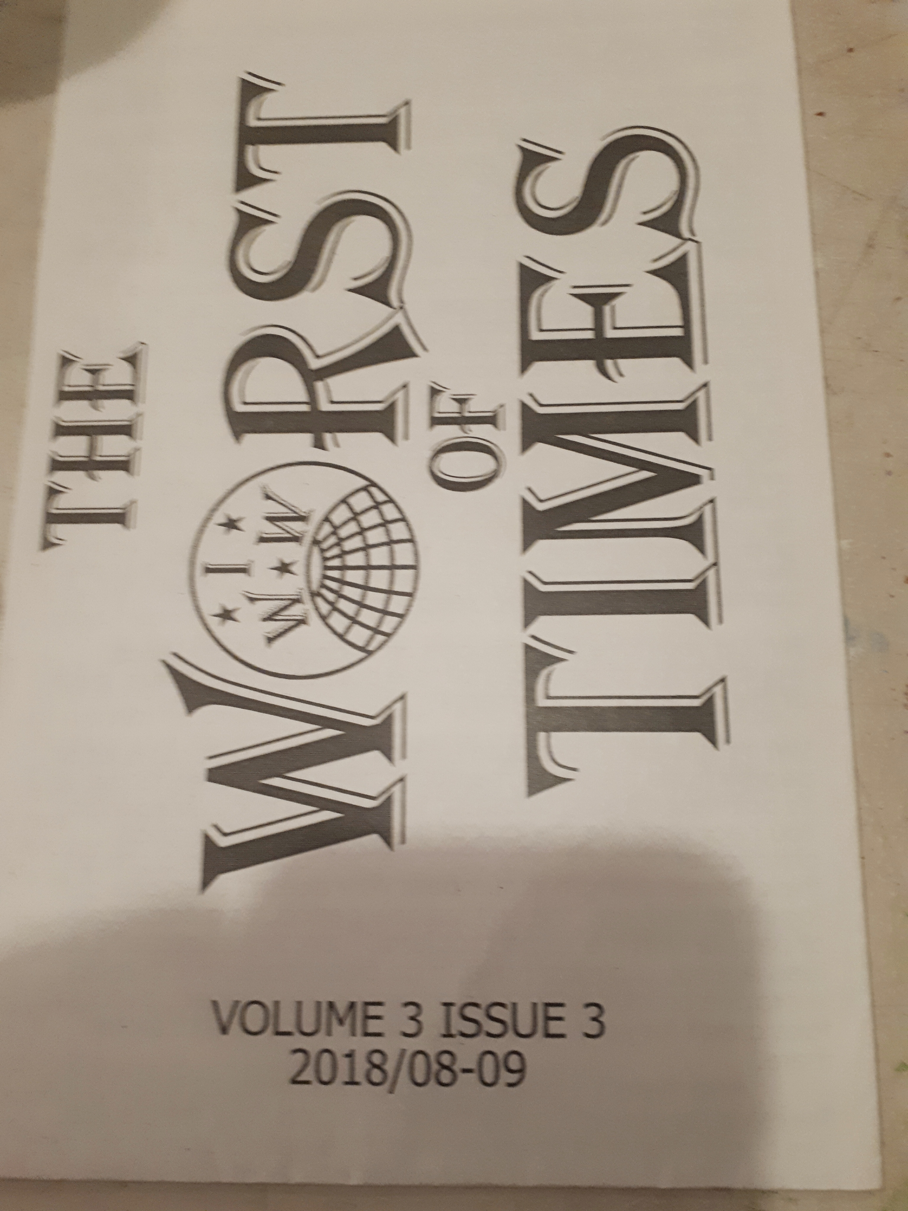 Text that reads: The Worst of Times Volume 3 Issue 4