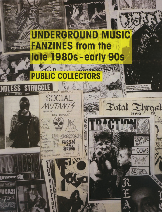 Photo of a pile of black and white music fanzines